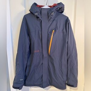 Men’s Flylow Navy Ski/Snowboard Jacket with Orange Accent